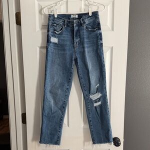 Kensie Blue Distressed Ankle Jeans